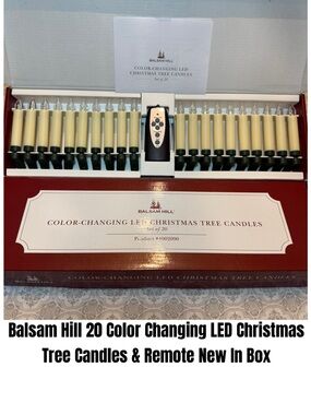 2 Balsam Hill 20 Color Changing LED Christmas Tree Candles & Remote New In Box